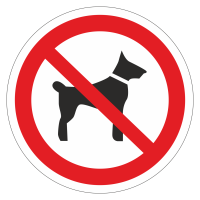 Знак безопасности Запрещается вход с животными (Р14)